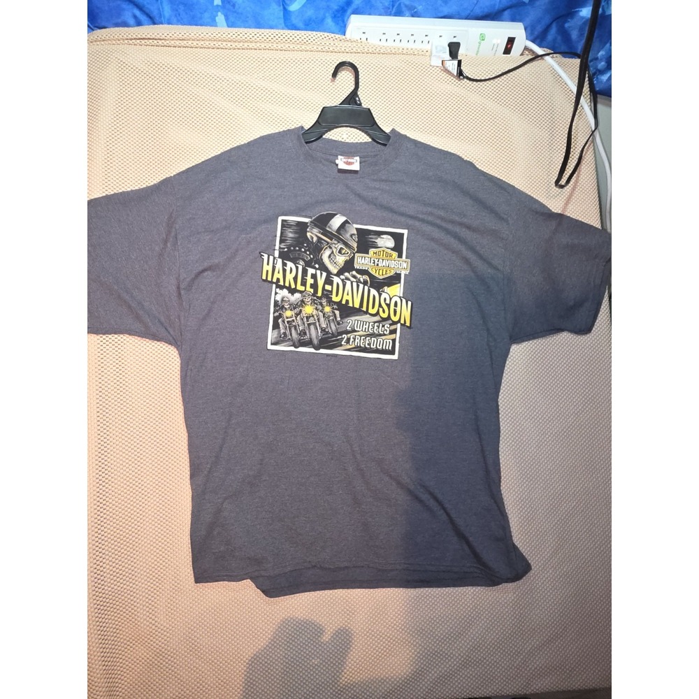 Vintage Harley Davidson  T-Shirt  BEEFY Amarillo, Texas 3 XL Gray